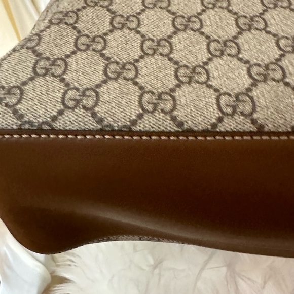 COA -Auth Gucci Chain Hobo GG Coated Canvas Large Brown - Picture 13 of 16